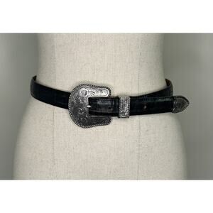 SILVER CREEK Black Genuine Leather Belt 4897 Womens S 31